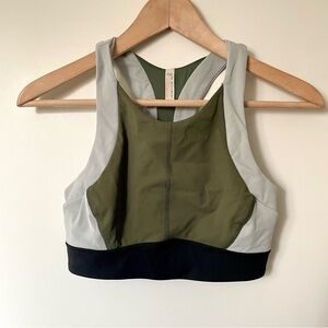 Free People Movement Shadow Boxer Combo Sports Bra Size Small Olive Green